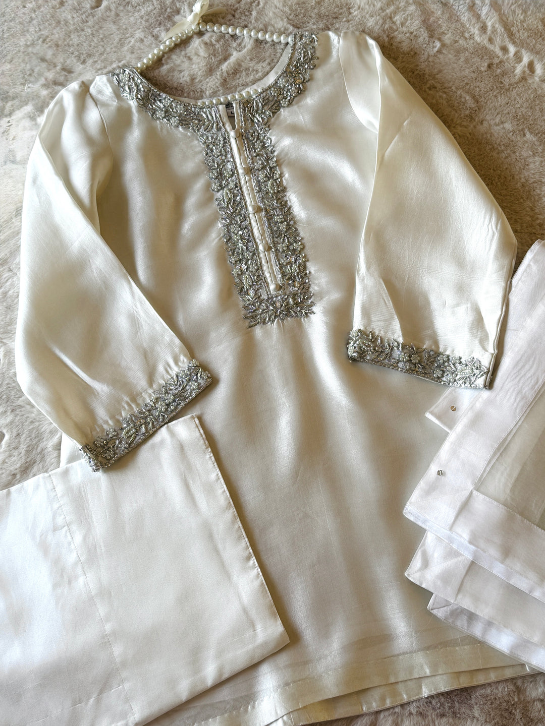 HANDWORK SHEESHA SILK FARSHI SHALWAR FRSH13