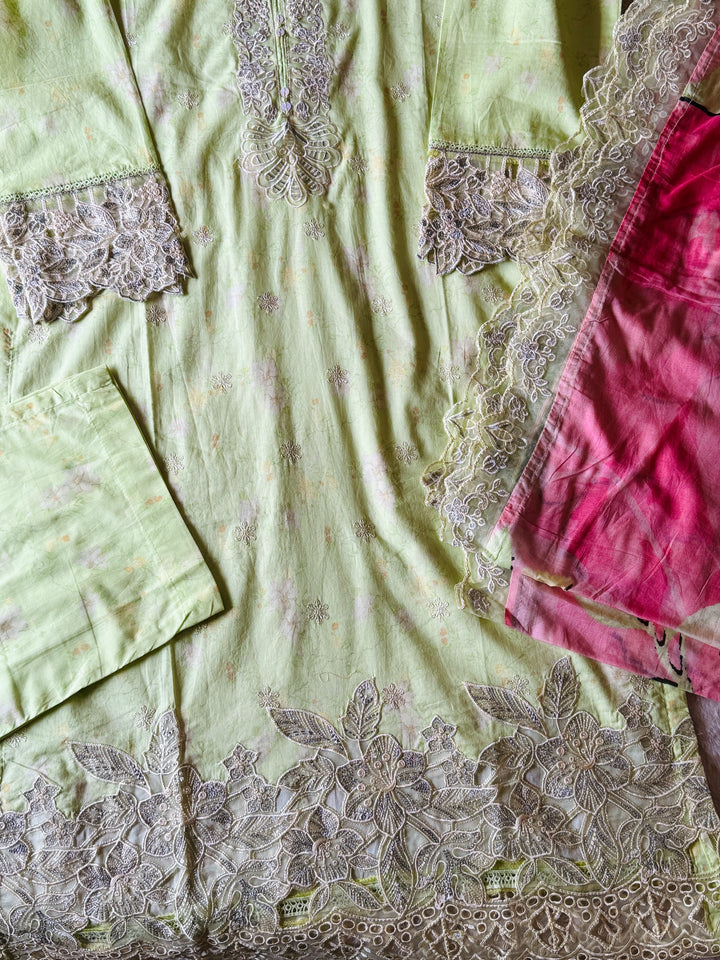 EMBROIDERED CASUAL WEAR LAWN 3-PC SUITS CWSF10