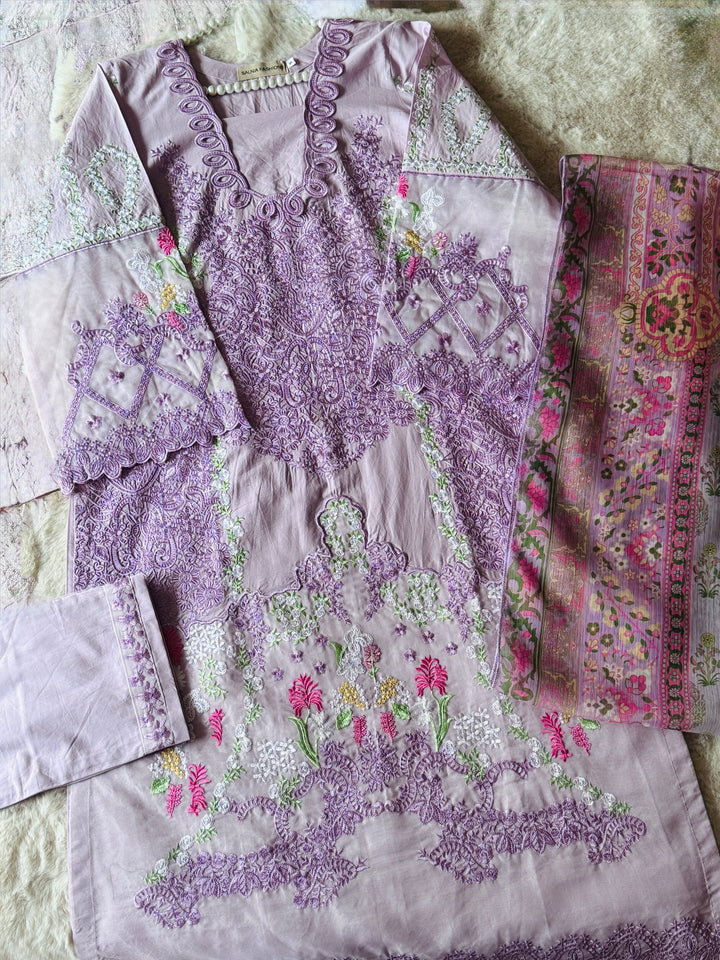 EMBROIDERED CASUAL WEAR LAWN 3-PC SUITS CWSF13