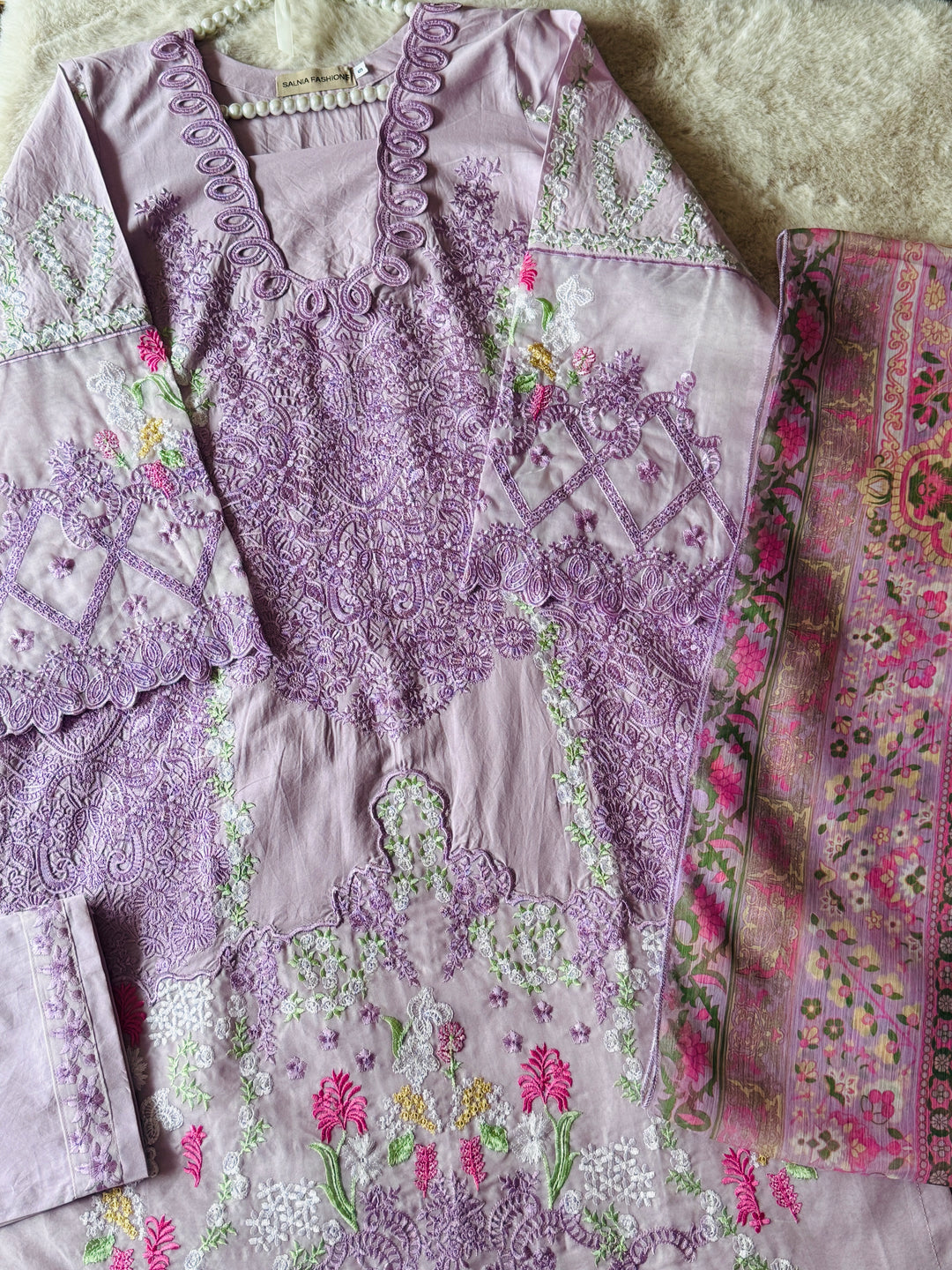EMBROIDERED CASUAL WEAR LAWN 3-PC SUITS CWSF13