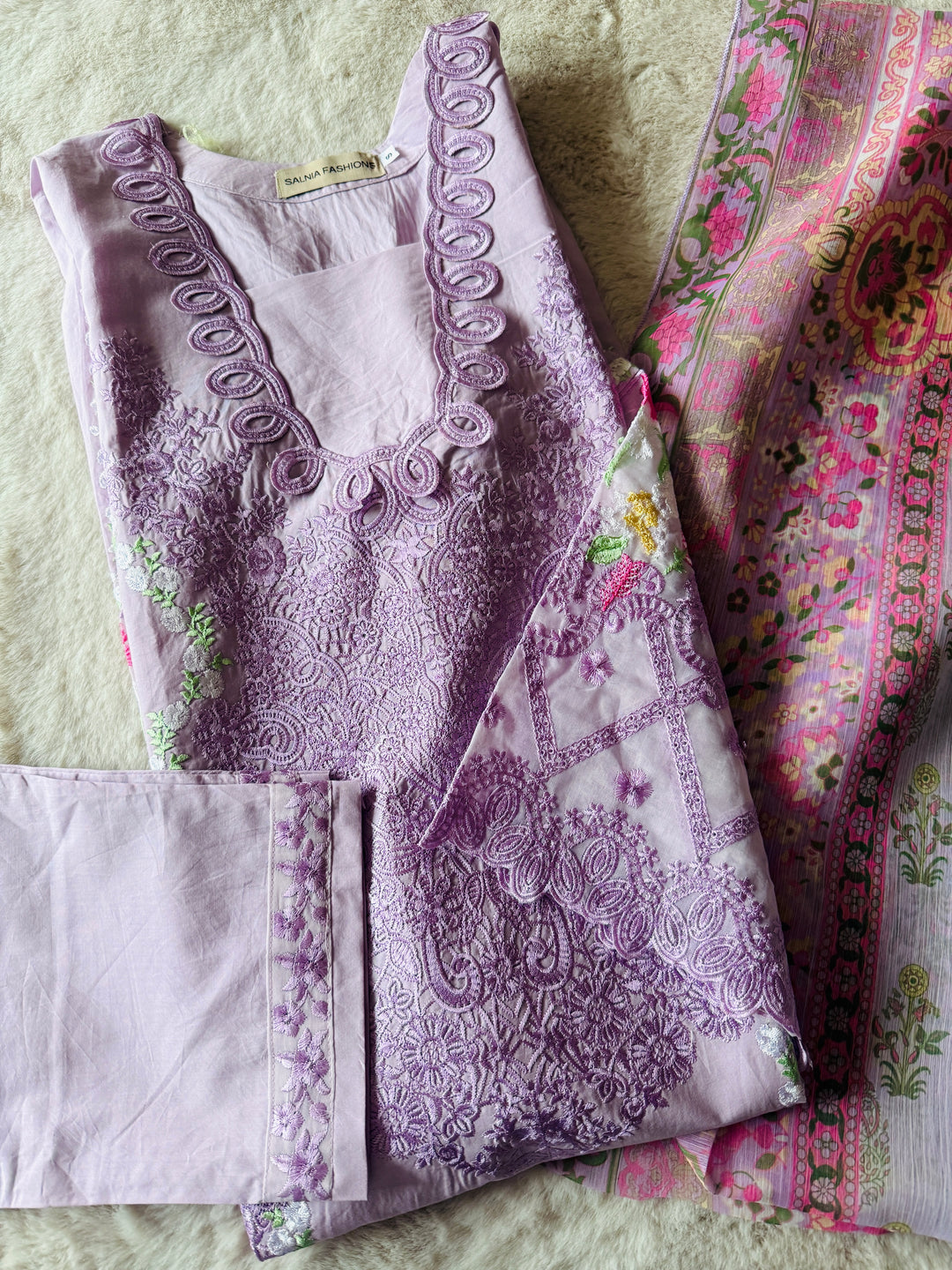EMBROIDERED CASUAL WEAR LAWN 3-PC SUITS CWSF13