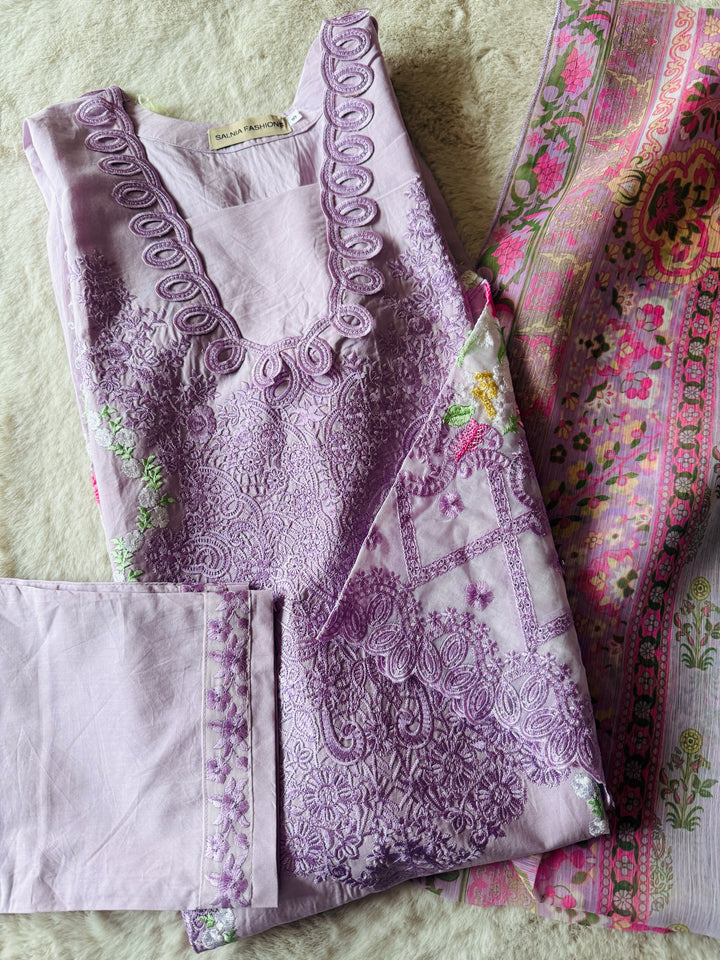 EMBROIDERED CASUAL WEAR LAWN 3-PC SUITS CWSF13