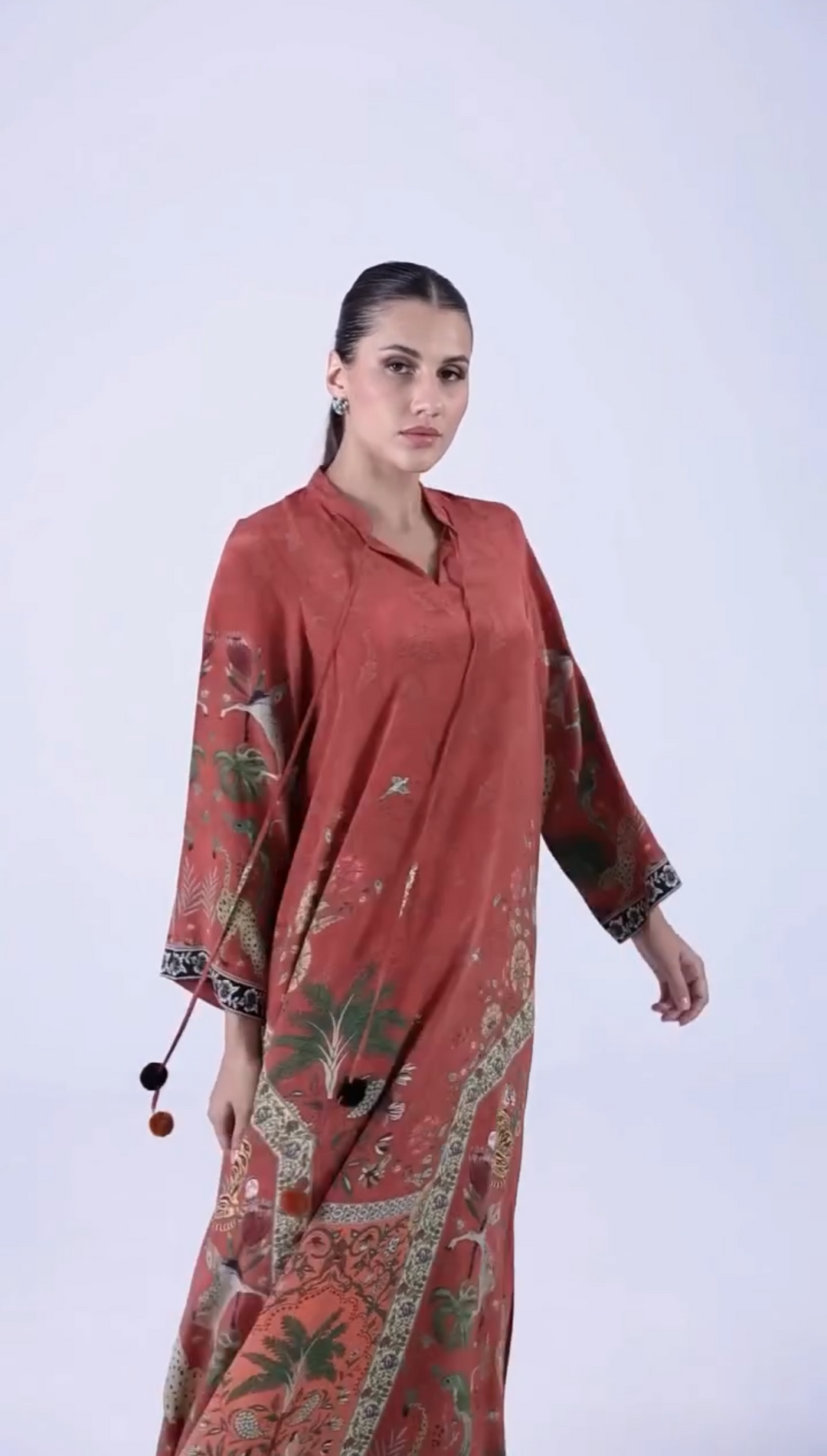 PURE CREPE SILK FUSION KAFTAN SFKF03