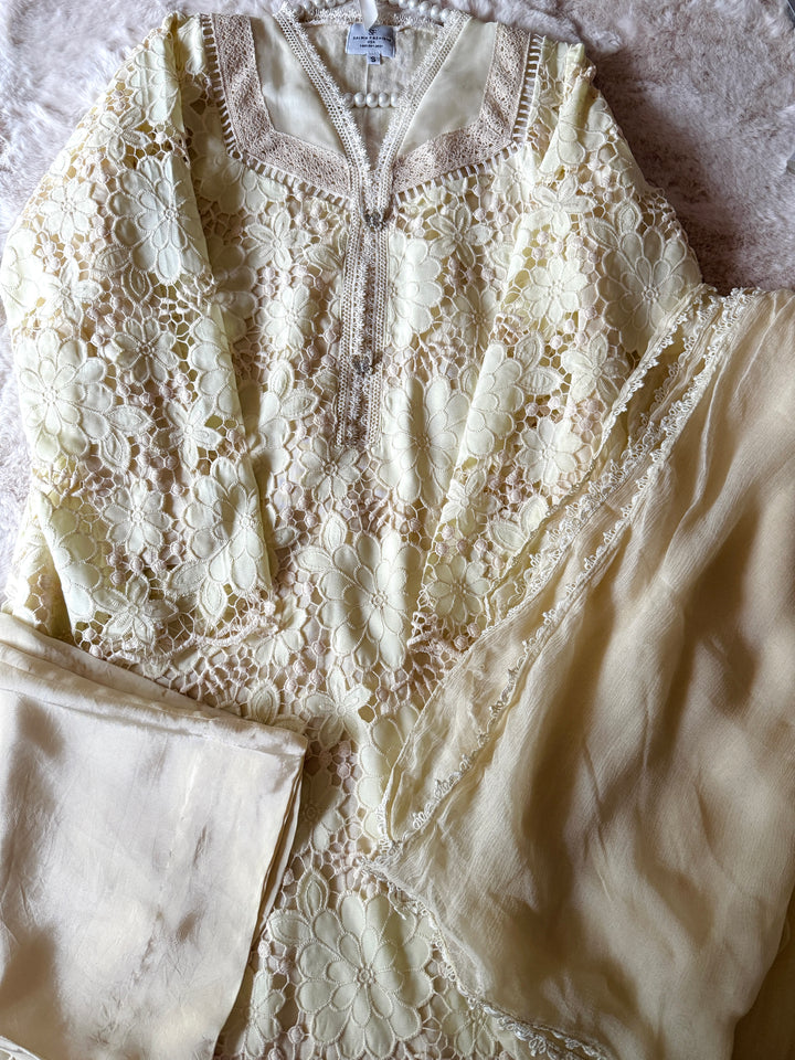 GRIP CROSHET SET WITH CULOTTE SILK PANTS GRSF06