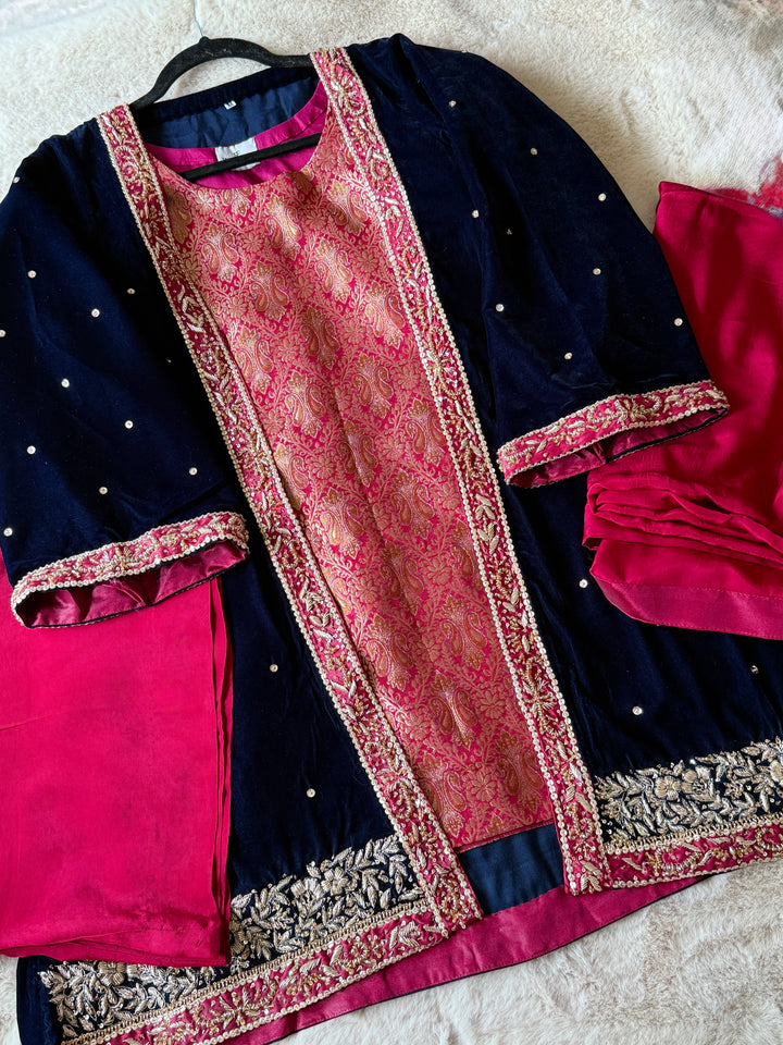 PARTYWEAR COAT STYLE BANARASI SUIT SFPW01