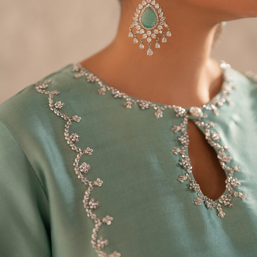 HAND EMBELLISHED PURE SILK FARSHI SHALWAR FRSH70