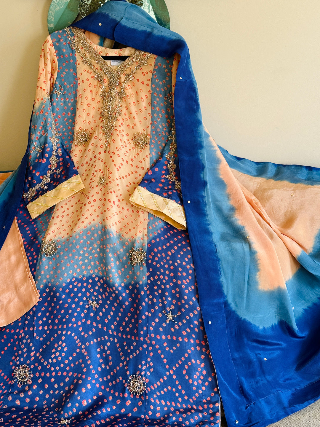 PURE SILK CHUNRI CUSTOM KAFTAN PARTYWEAR CHSF02