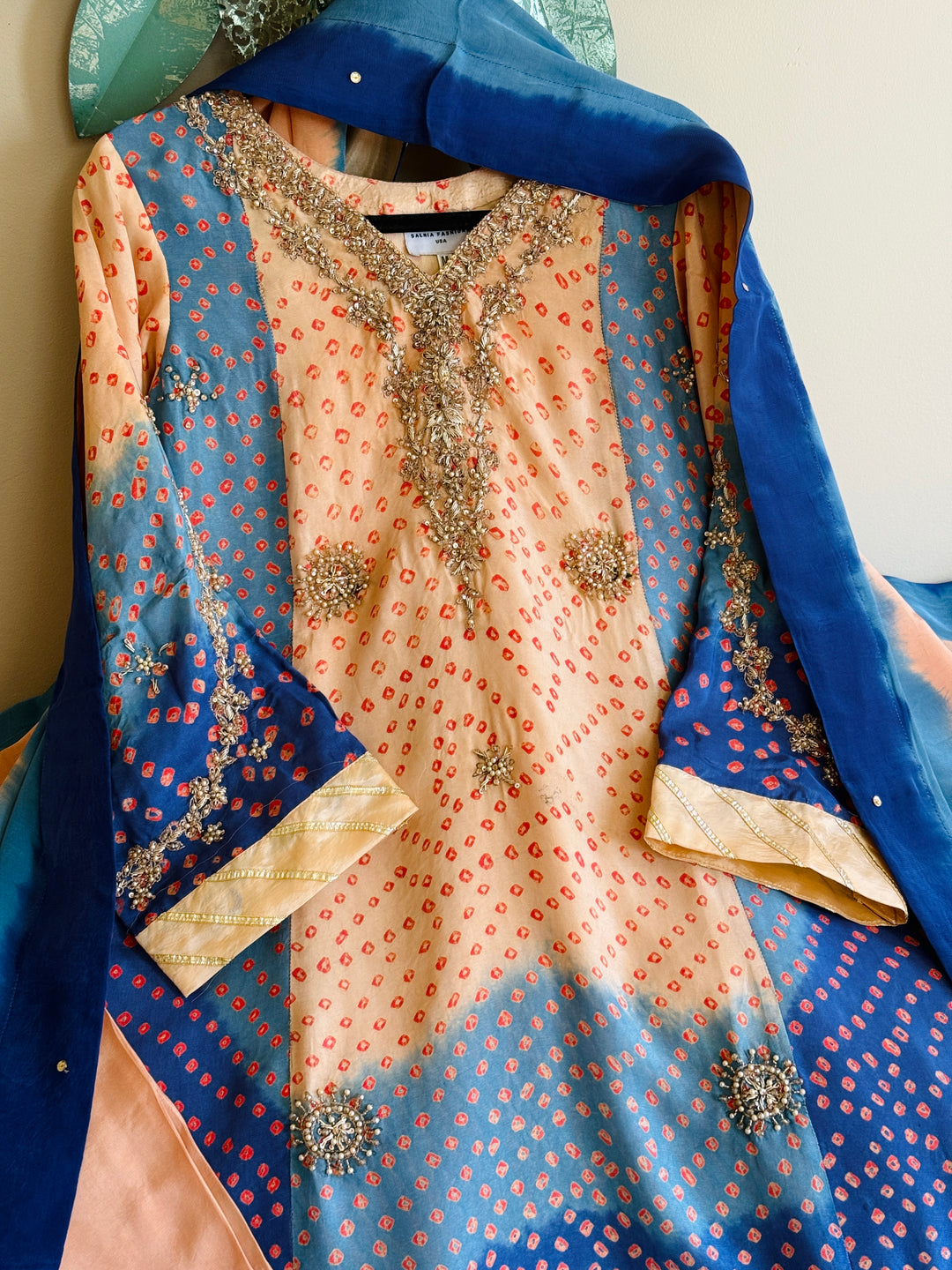 PURE SILK CHUNRI CUSTOM KAFTAN PARTYWEAR CHSF02