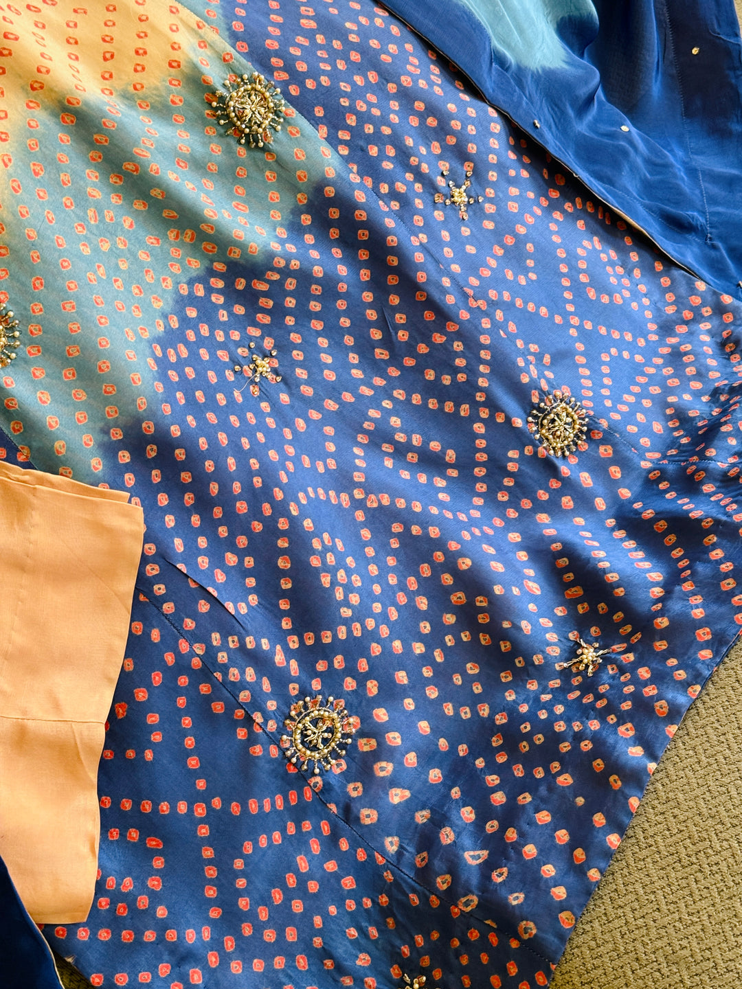 PURE SILK CHUNRI CUSTOM KAFTAN PARTYWEAR CHSF02