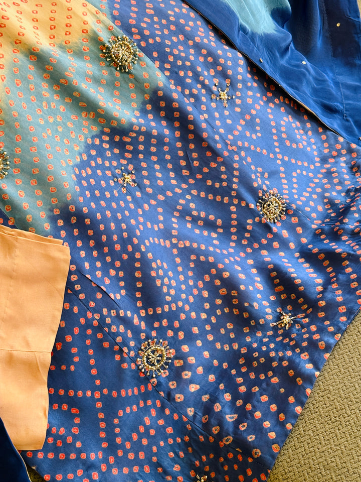 PURE SILK CHUNRI CUSTOM KAFTAN PARTYWEAR CHSF02