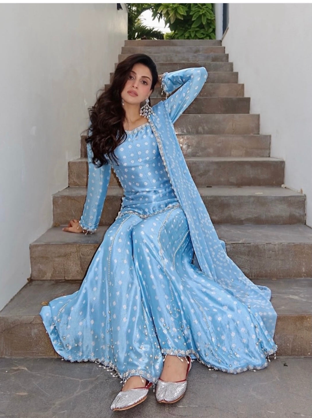 CHUNRI PURE CHARMEUSE SILK SHARARA SUIT SFSH01