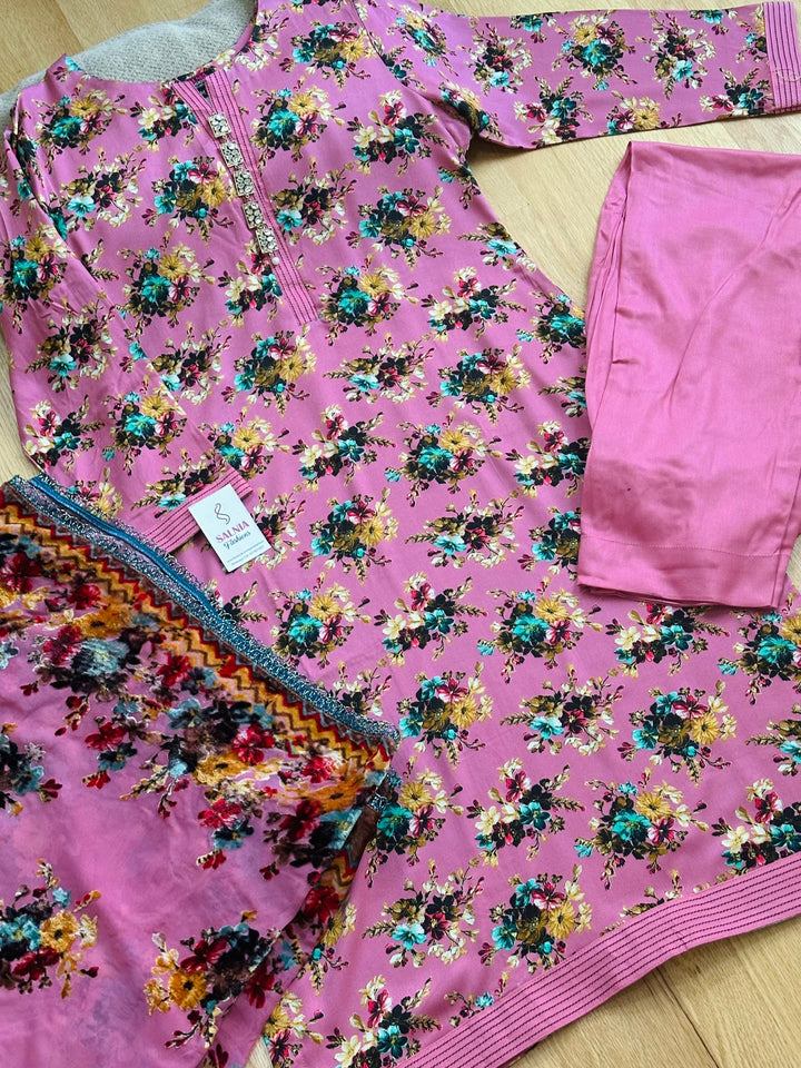 EMBROIDEREDLINEN SUIT WITH PALACHI DUPATTA PLSF09