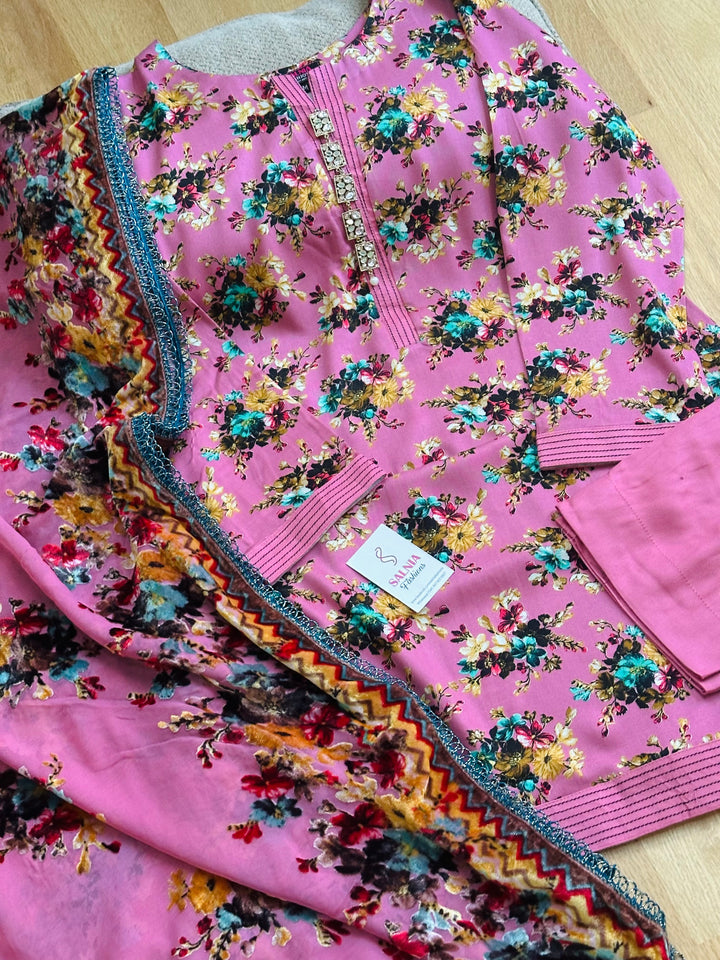 EMBROIDEREDLINEN SUIT WITH PALACHI DUPATTA PLSF09