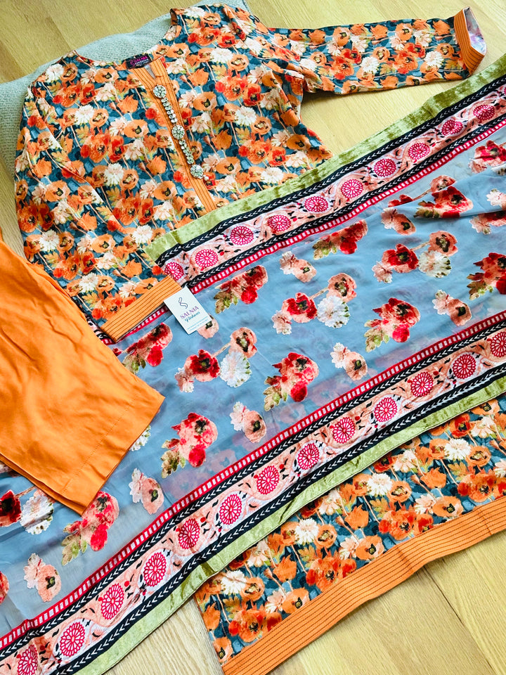 EMBROIDEREDLINEN SUIT WITH PALACHI DUPATTA PLSF10