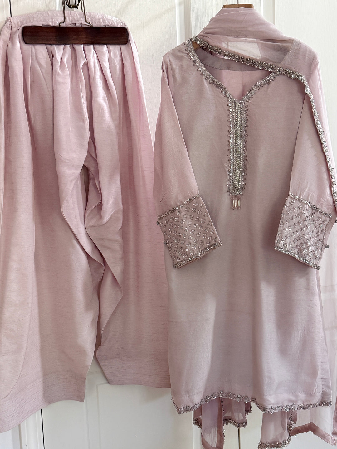 HAND EMBELLISHED RAW SILK FARSHI SHALWAR FRSH66