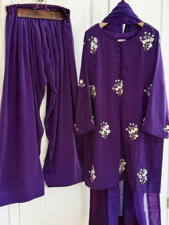 HAND EMBELLISHED SILK FARSHI SHALWAR FRSH01