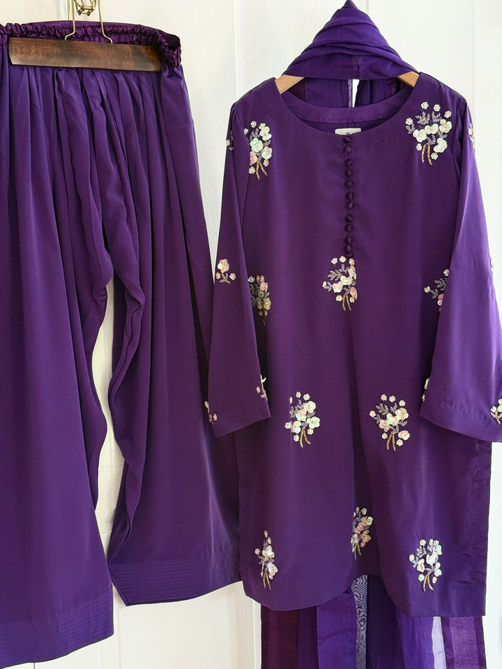 HAND EMBELLISHED SILK FARSHI SHALWAR FRSH01