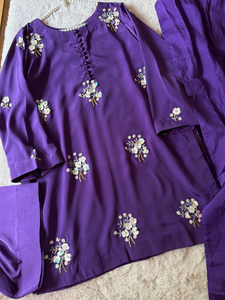 HAND EMBELLISHED SILK FARSHI SHALWAR FRSH01