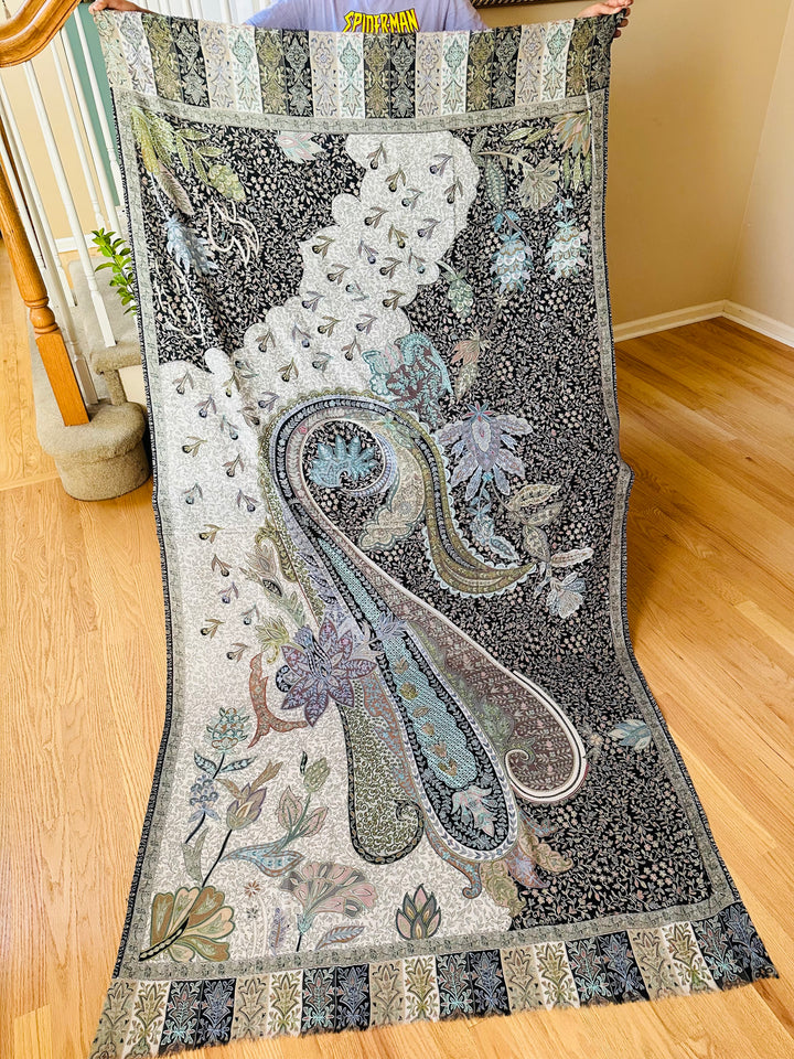 QALAMKAR EMBROIDERED PASHMINA SHAWL KHSF03