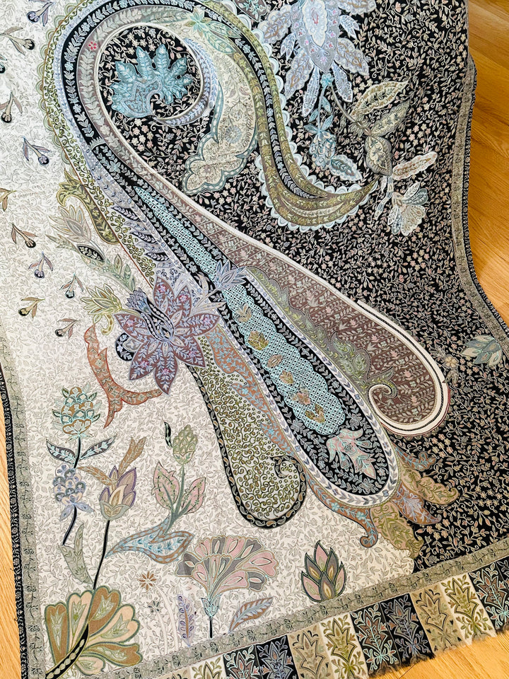 QALAMKAR EMBROIDERED PASHMINA SHAWL KHSF03