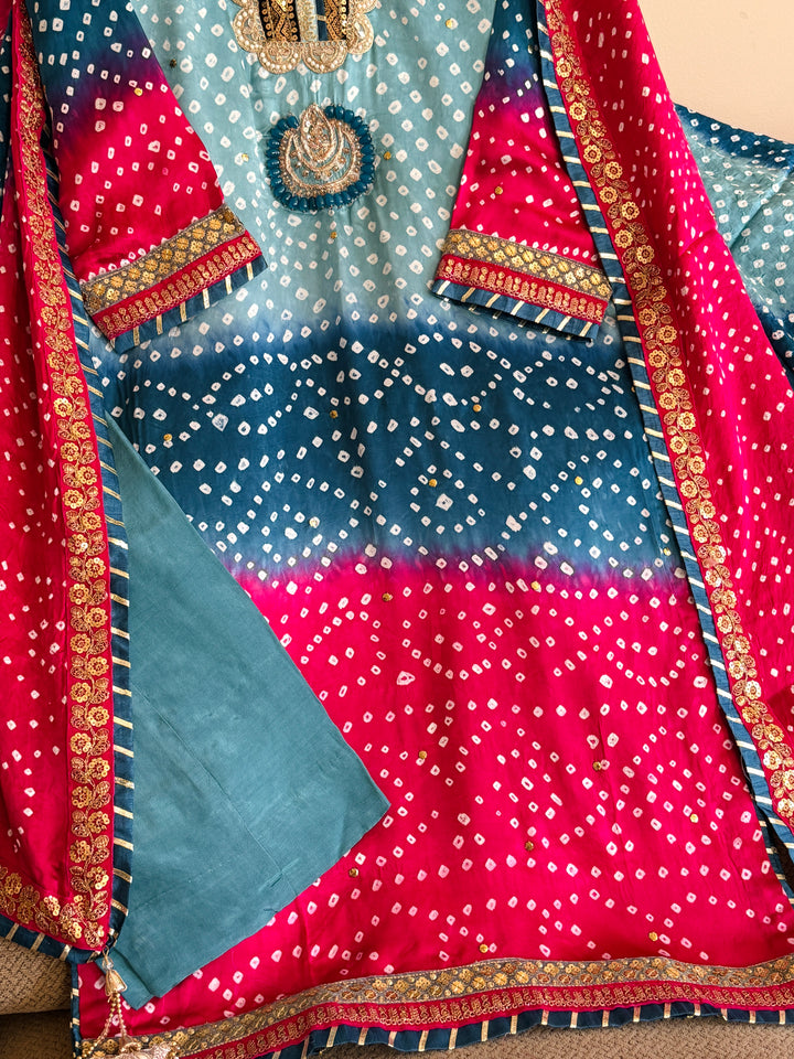 PURE SILK CHUNRI SUIT(CUSTOM SERIES) SFCH10
