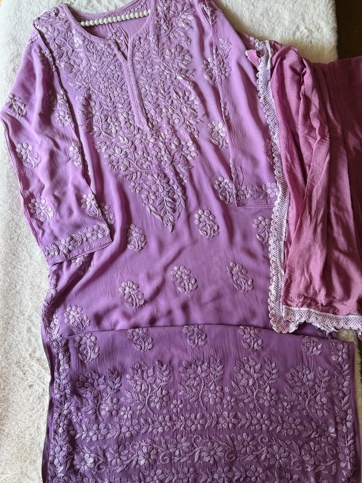 PURE GORGETTE CHIKANKARI WITH HEAVY 3-D WORK SFCH01