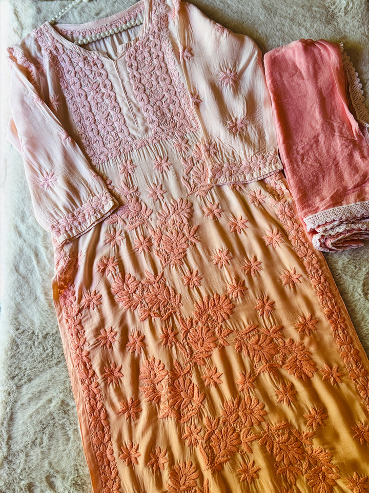 PURE SILK CHIKANKARI WITH HEAVY 3-D WORK SFCH09