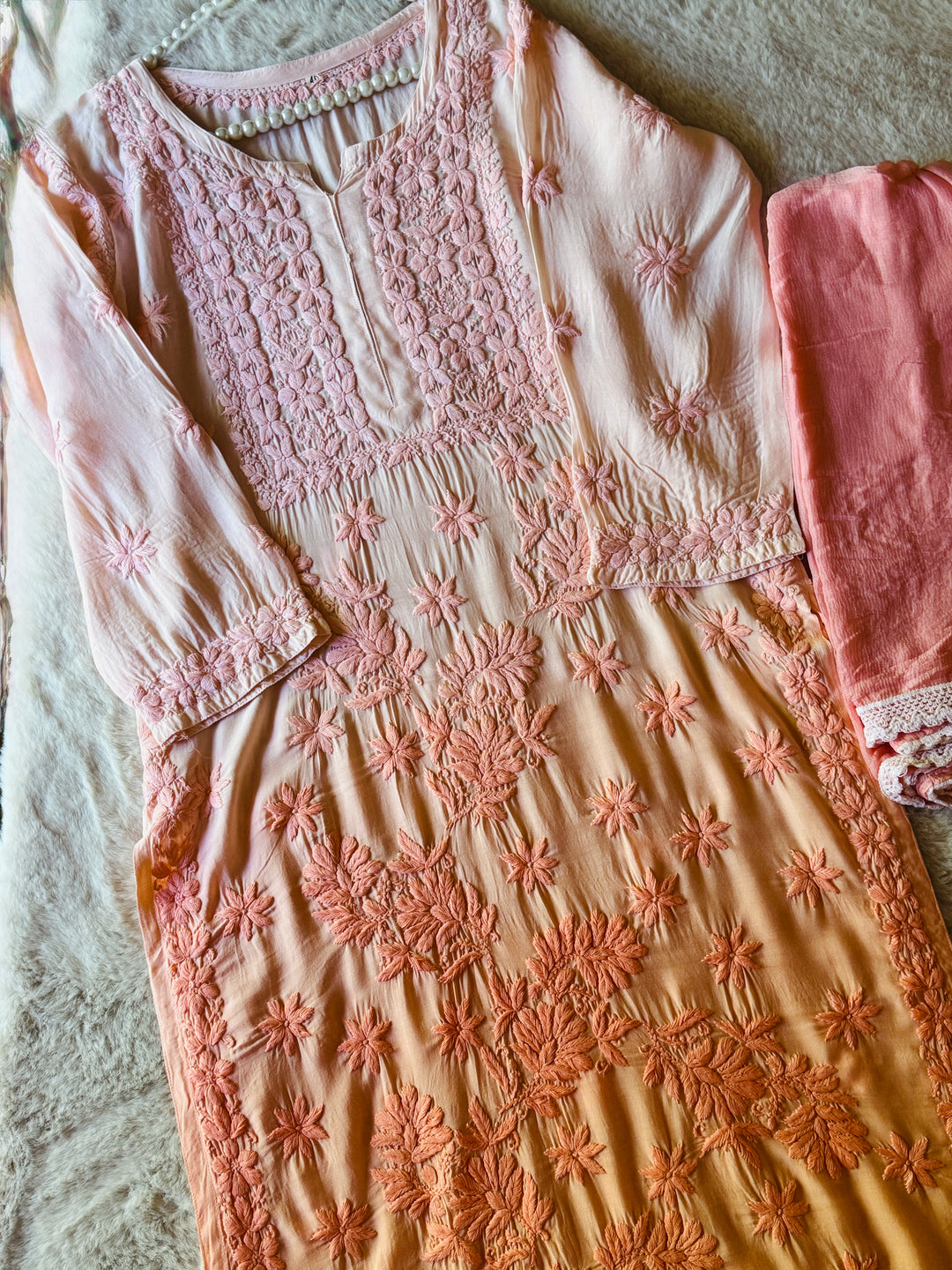 PURE SILK CHIKANKARI WITH HEAVY 3-D WORK SFCH09