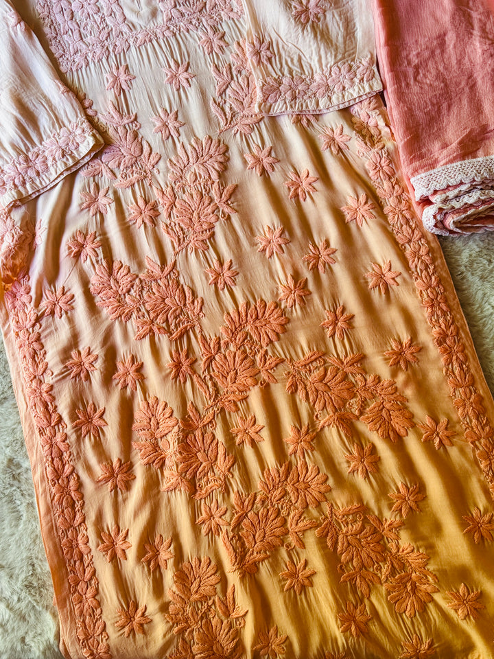 PURE SILK CHIKANKARI WITH HEAVY 3-D WORK SFCH09
