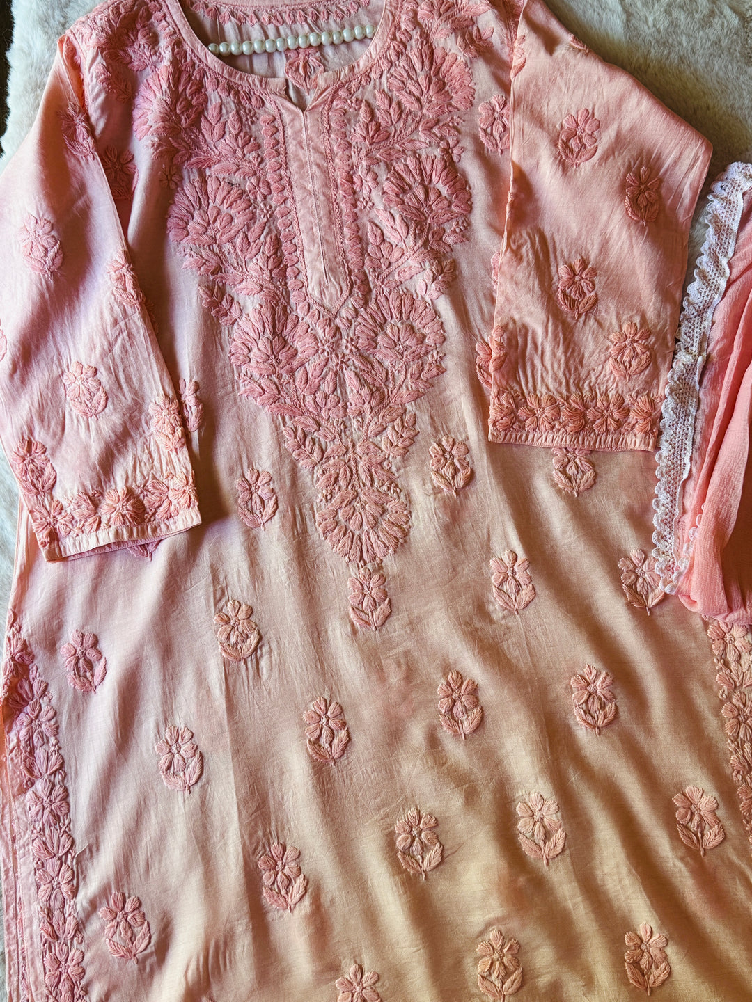 PURE SILK CHIKANKARI WITH HEAVY 3-D WORK SFCH11