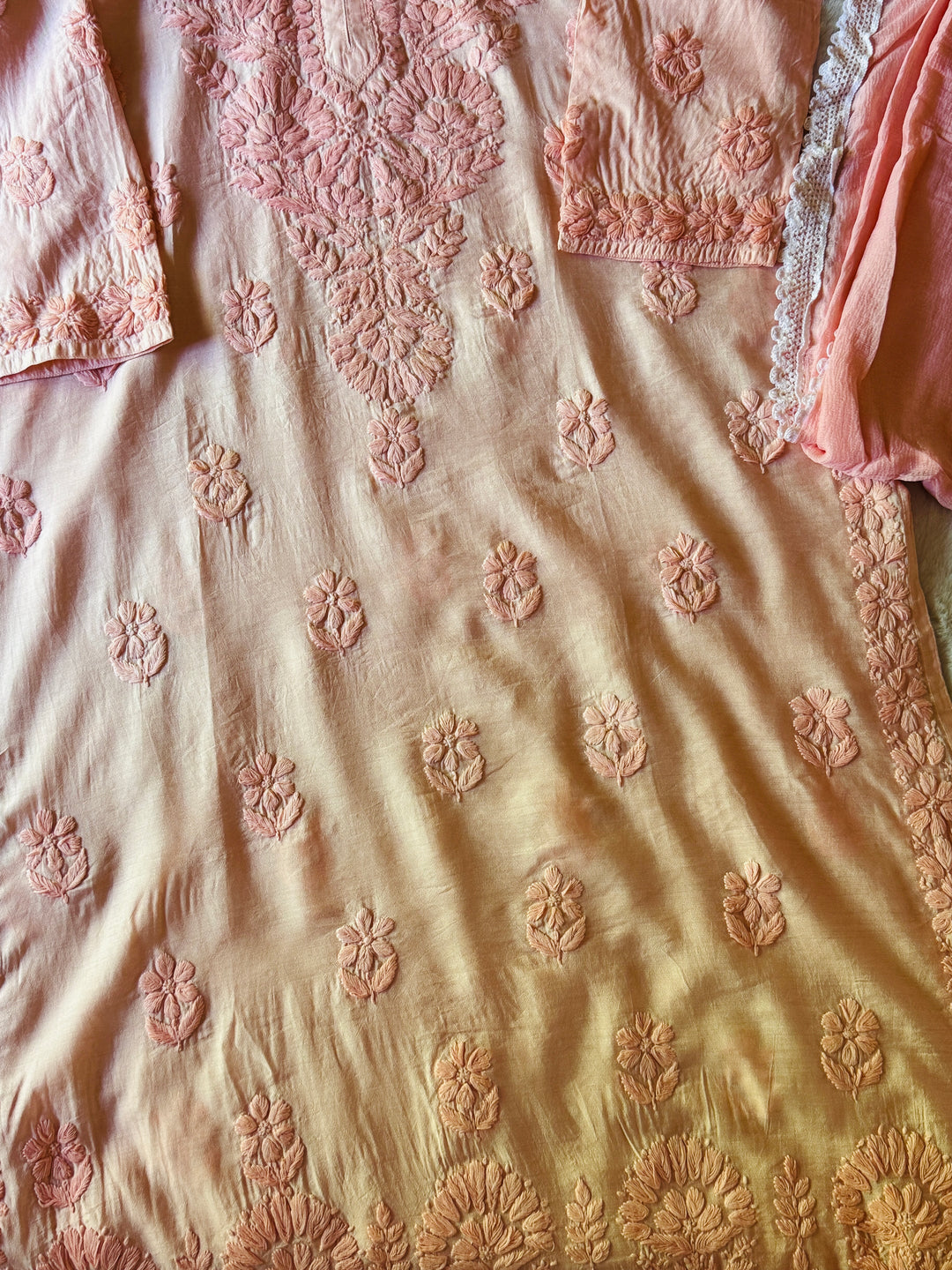PURE SILK CHIKANKARI WITH HEAVY 3-D WORK SFCH11