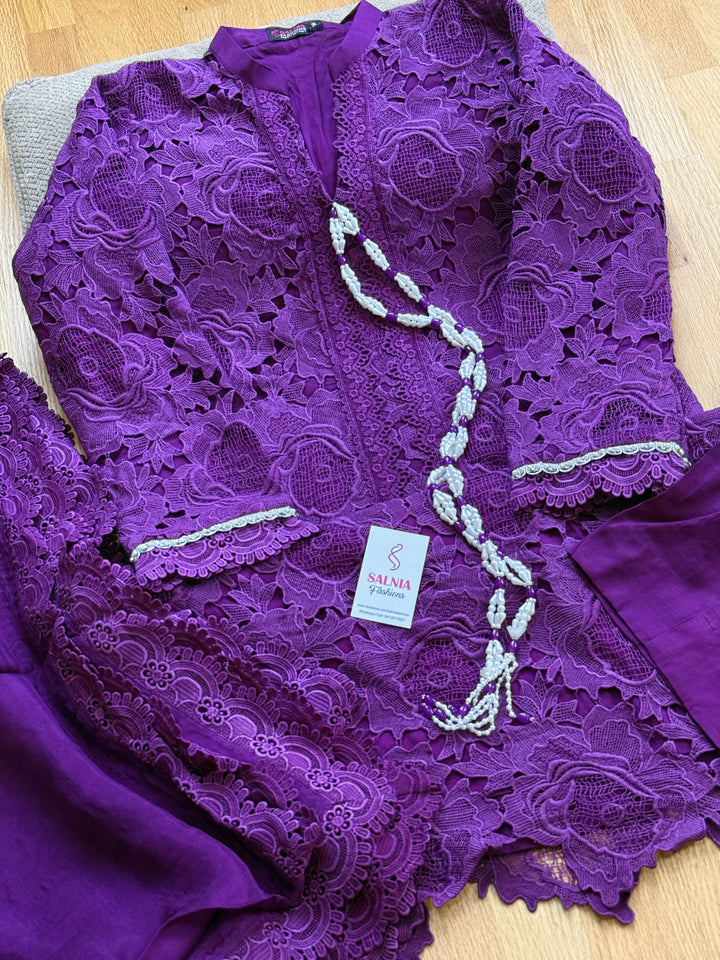 CUTWORK EMBROIDERED SUIT SCST16