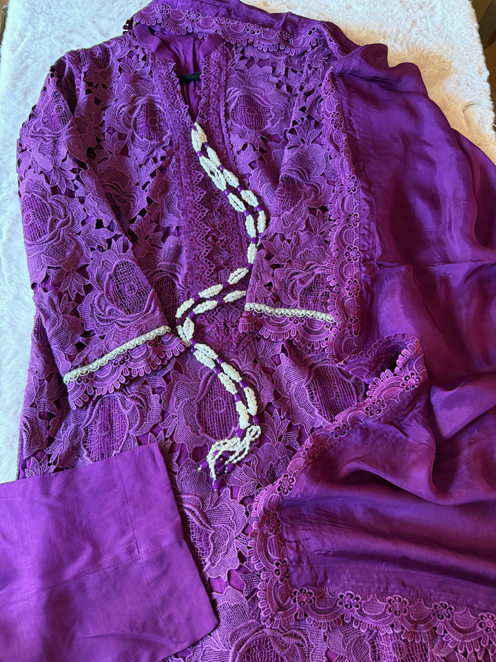 CUTWORK EMBROIDERED SUIT SCST16