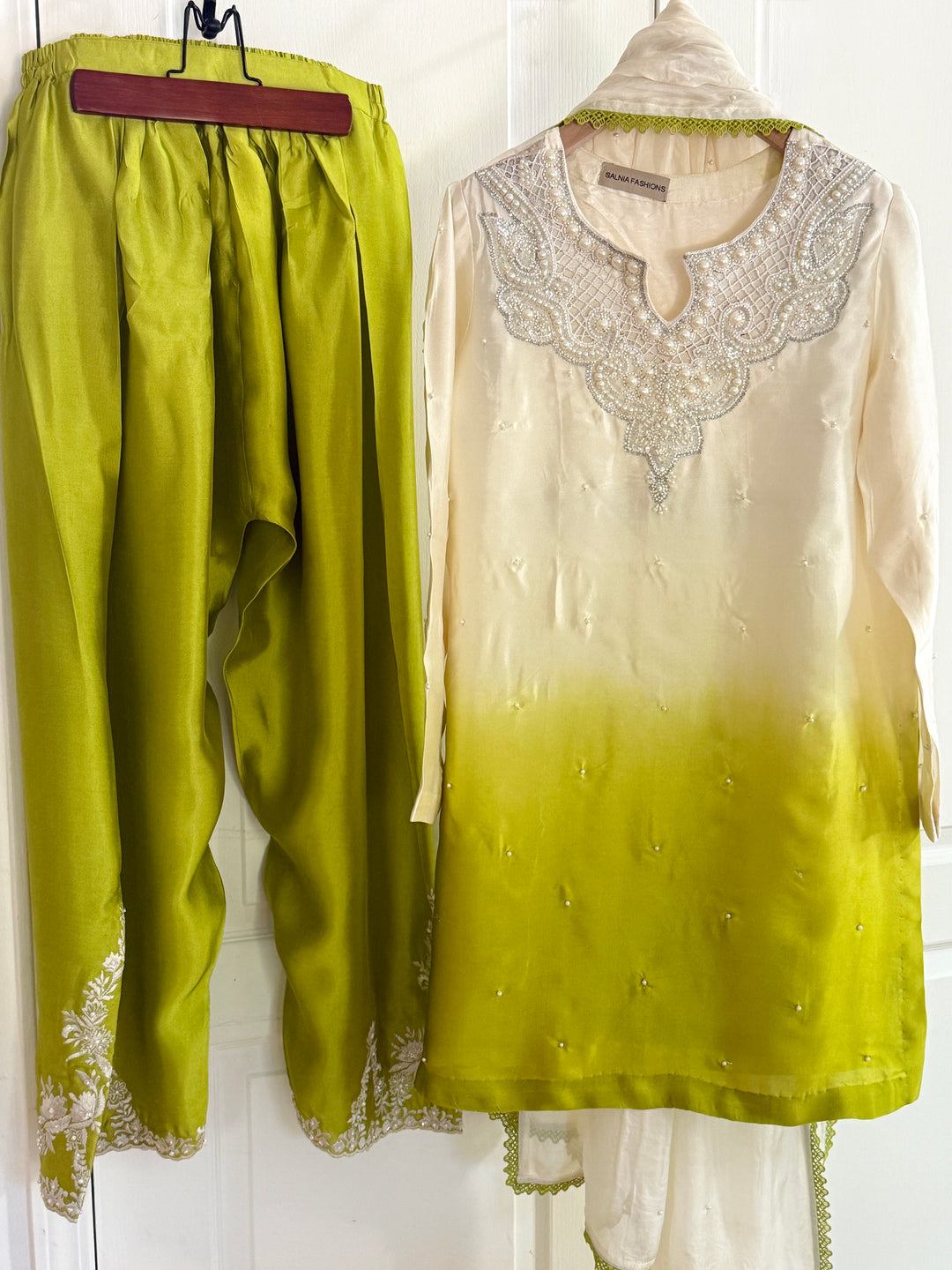 EMBROIDERED OMBRE SHEESHA SILK FARSHI SHALWAR FRSH04