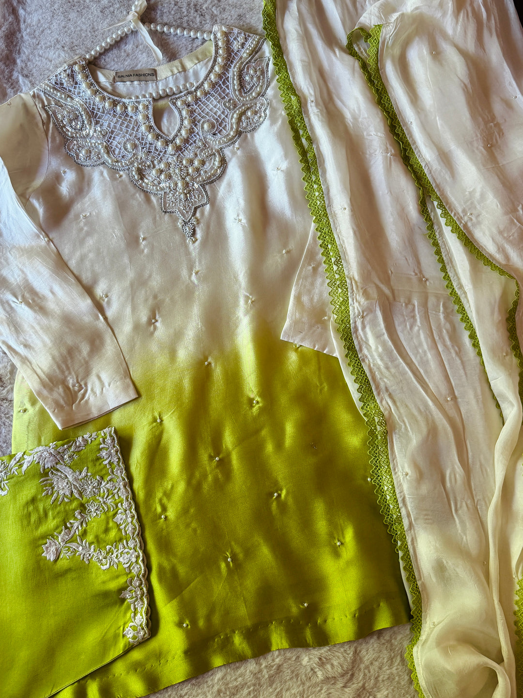 EMBROIDERED OMBRE SHEESHA SILK FARSHI SHALWAR FRSH04