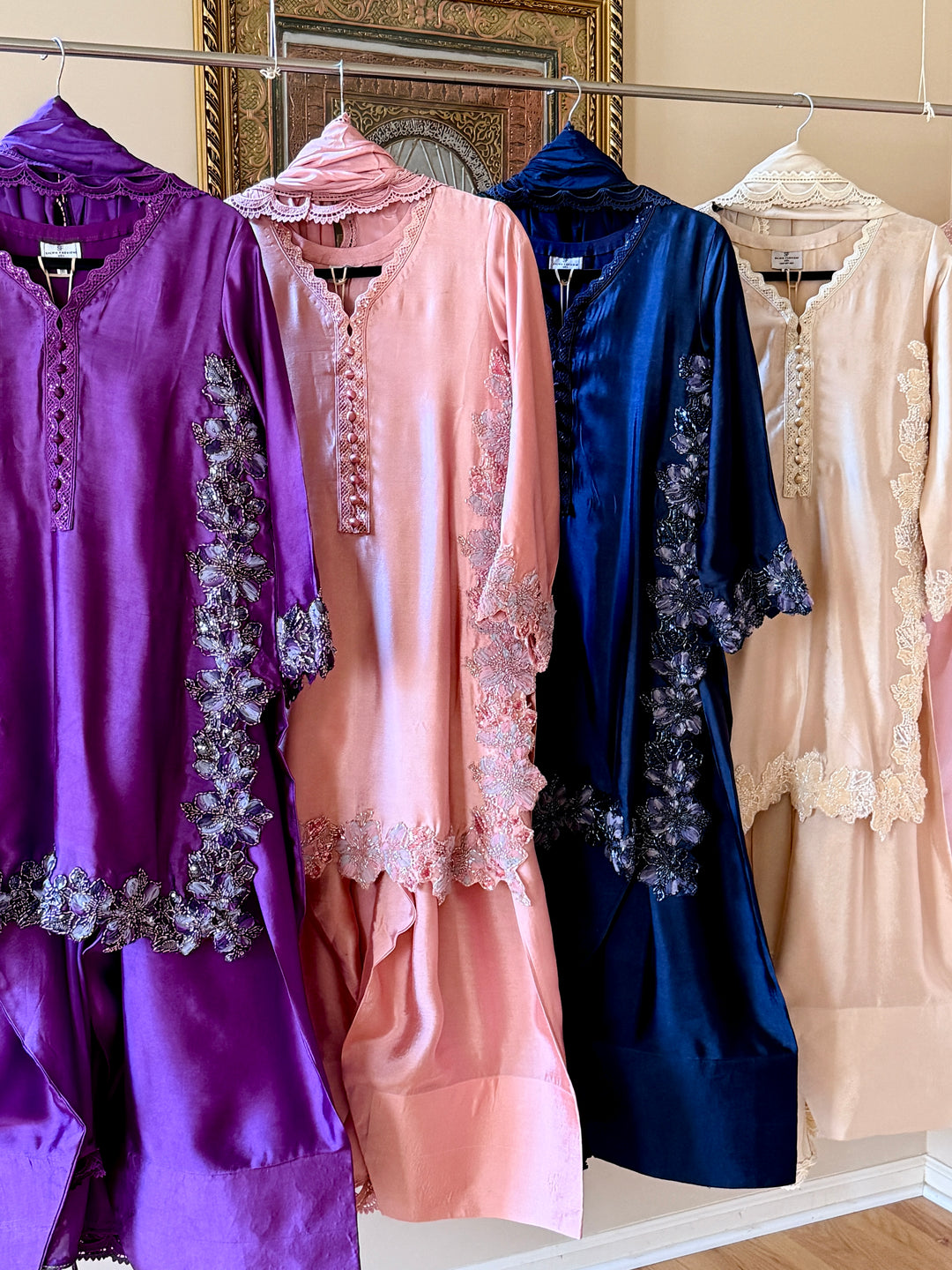 CUTWORK EMBELLISHED SHEESHA SILK FARSHI SHALWAR FRSH53