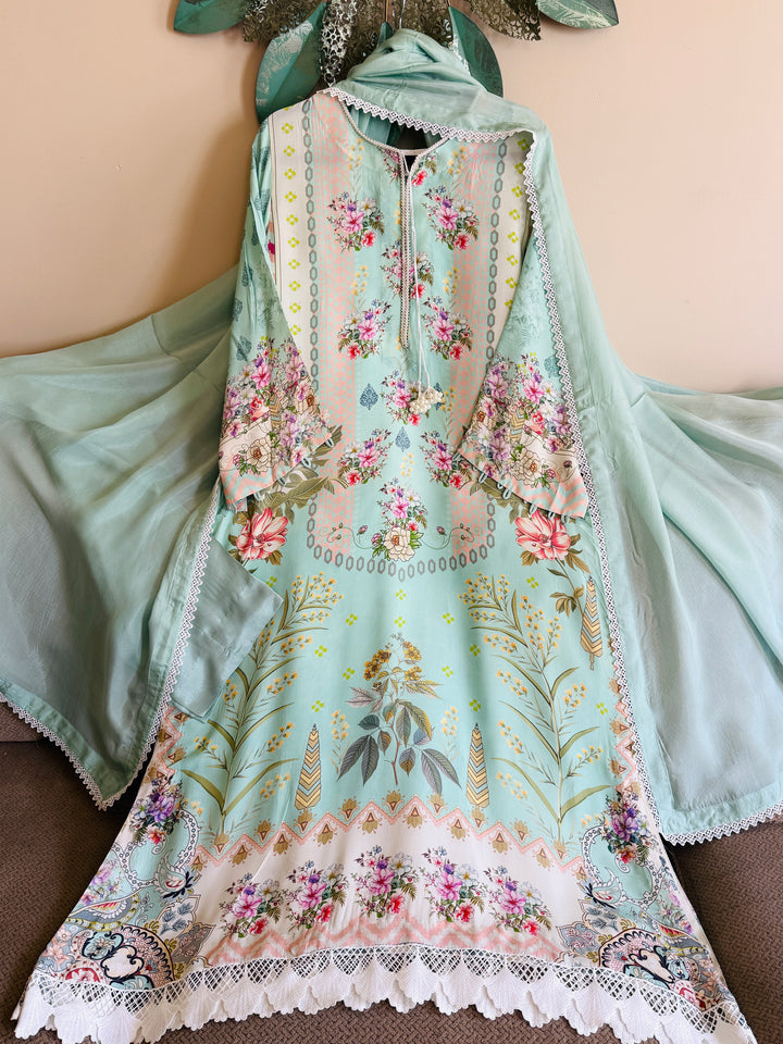 PURE CREPE SILK KAFTAN SET SFKF31