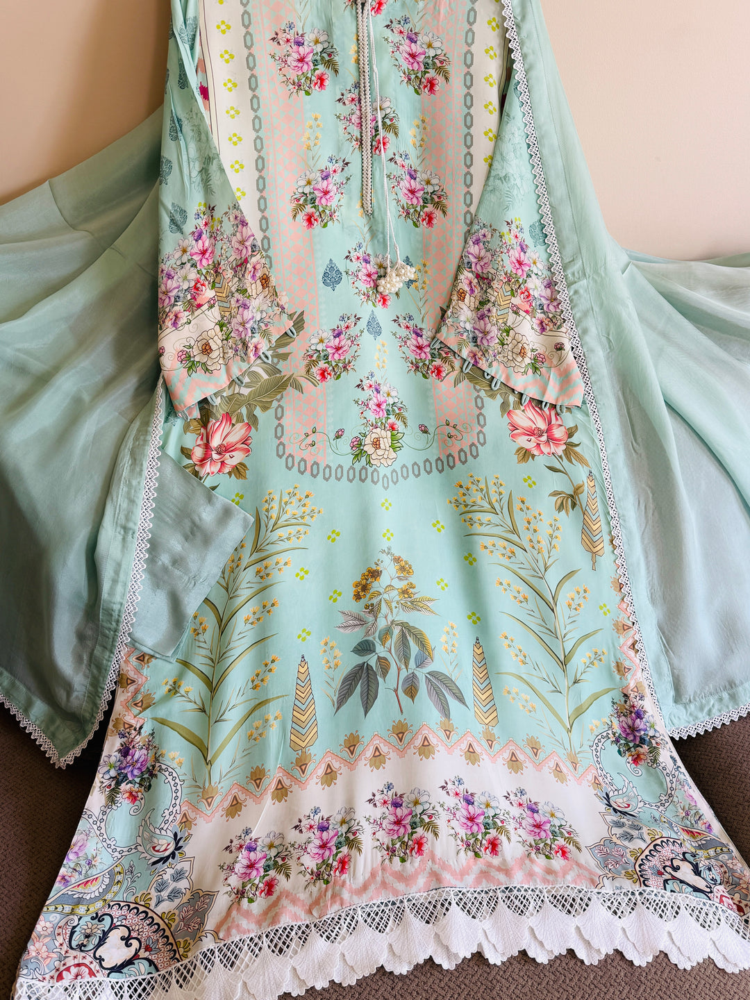 PURE CREPE SILK KAFTAN SET SFKF31