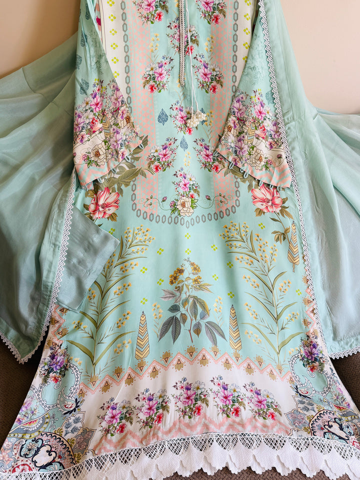 PURE CREPE SILK KAFTAN SET SFKF31