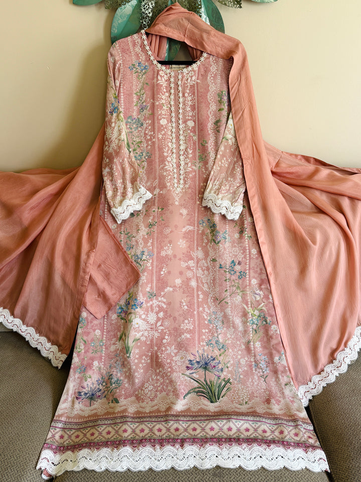 PURE CREPE SILK KAFTAN SET SFKF30