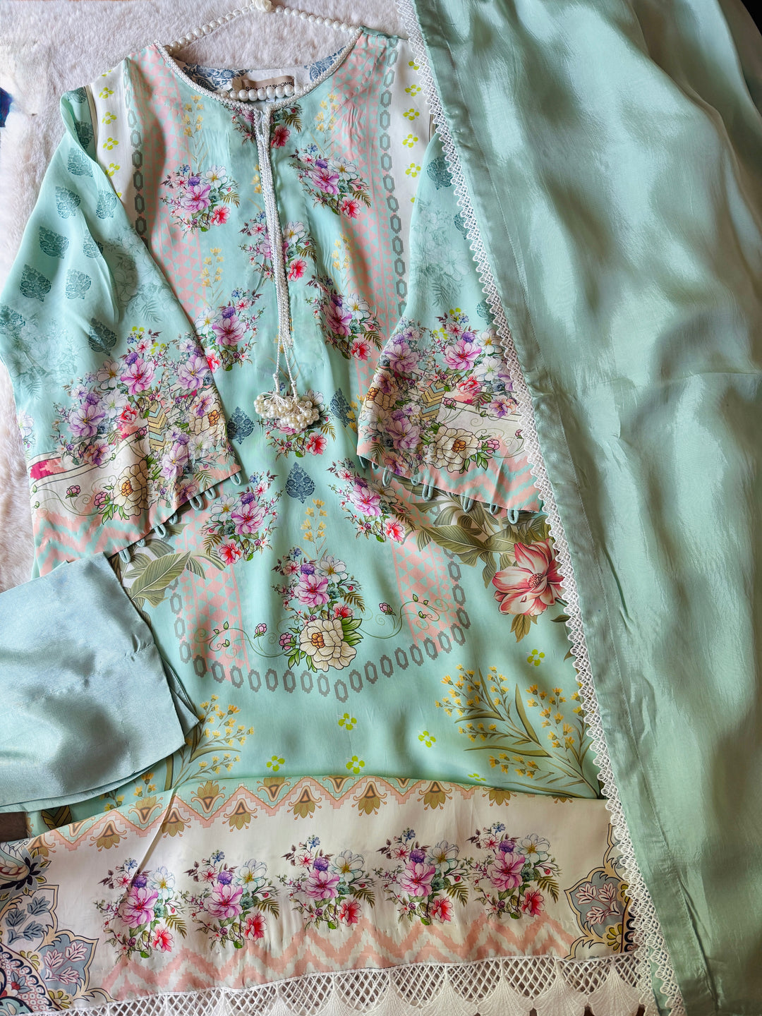 PURE CREPE SILK KAFTAN SET SFKF31