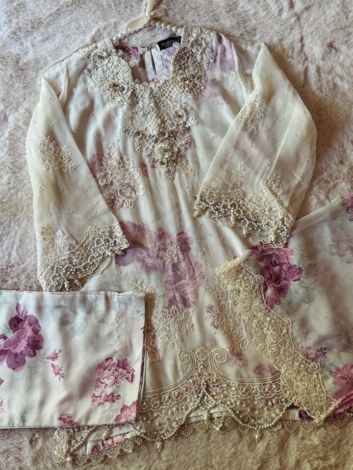EMBROIDERED CHIFFON KIDS 3-PC SUIT ALKD05