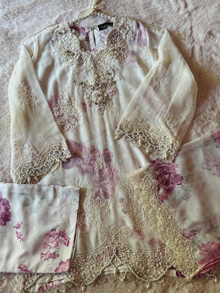 EMBROIDERED CHIFFON KIDS 3-PC SUIT ALKD05