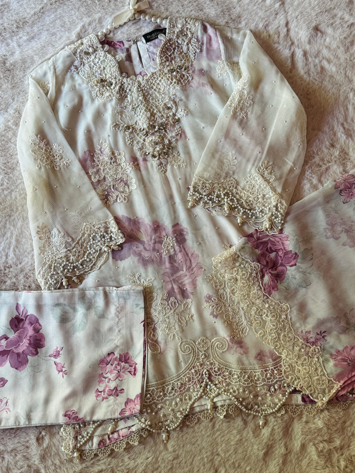 EMBROIDERED CHIFFON KIDS 3-PC SUIT ALKD05