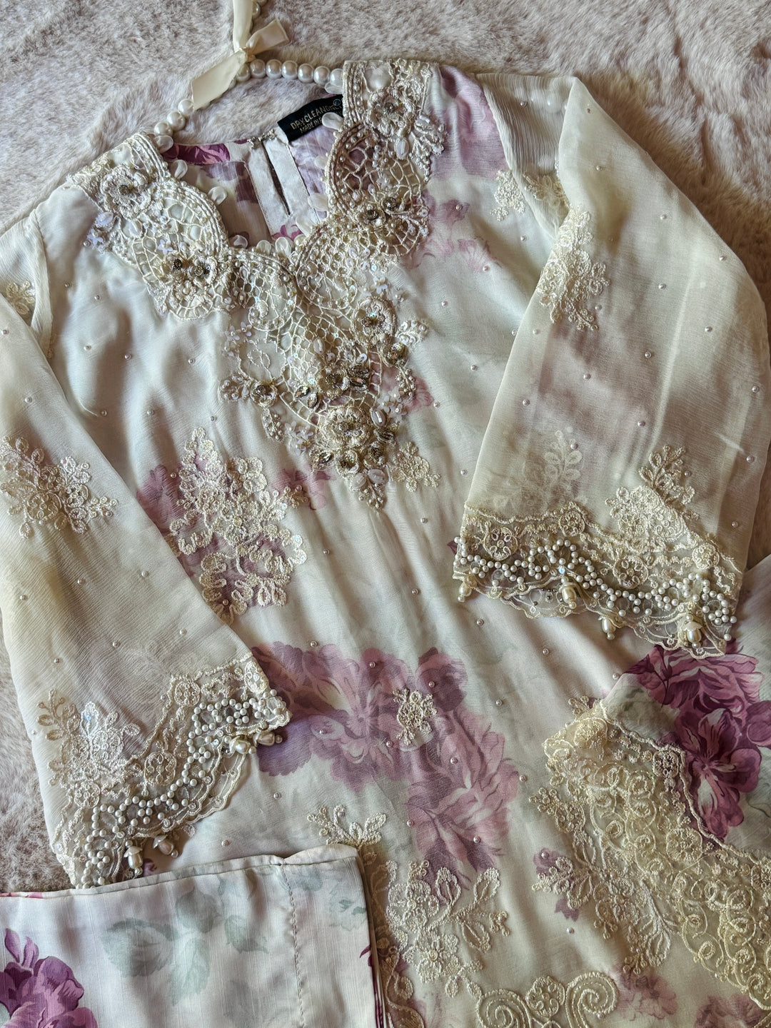 EMBROIDERED CHIFFON KIDS 3-PC SUIT ALKD05