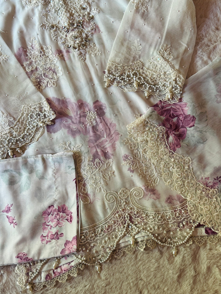 EMBROIDERED CHIFFON KIDS 3-PC SUIT ALKD05
