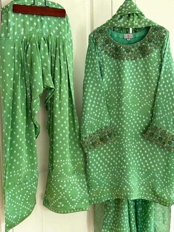 CHUNRI PURE CHARMEUSE SILK FARSHI SHALWAR FRSH03