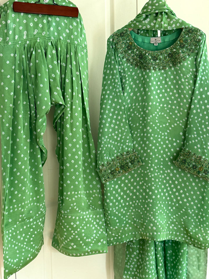 CHUNRI PURE CHARMEUSE SILK FARSHI SHALWAR FRSH03