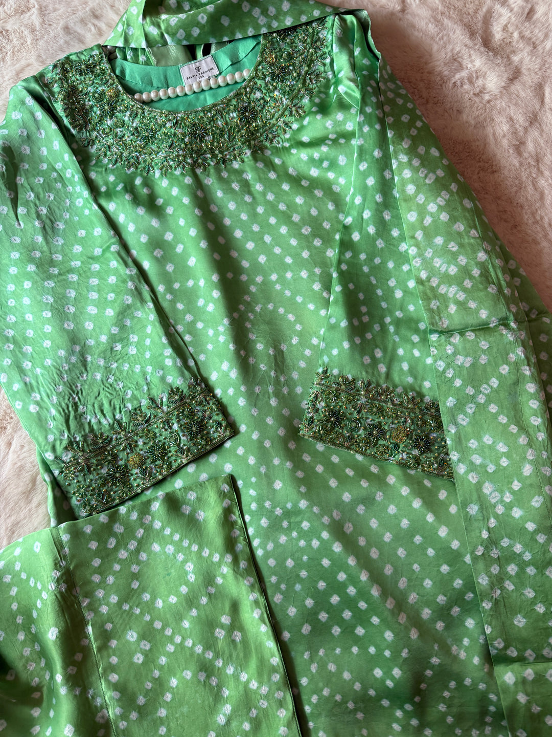 CHUNRI PURE CHARMEUSE SILK FARSHI SHALWAR FRSH03