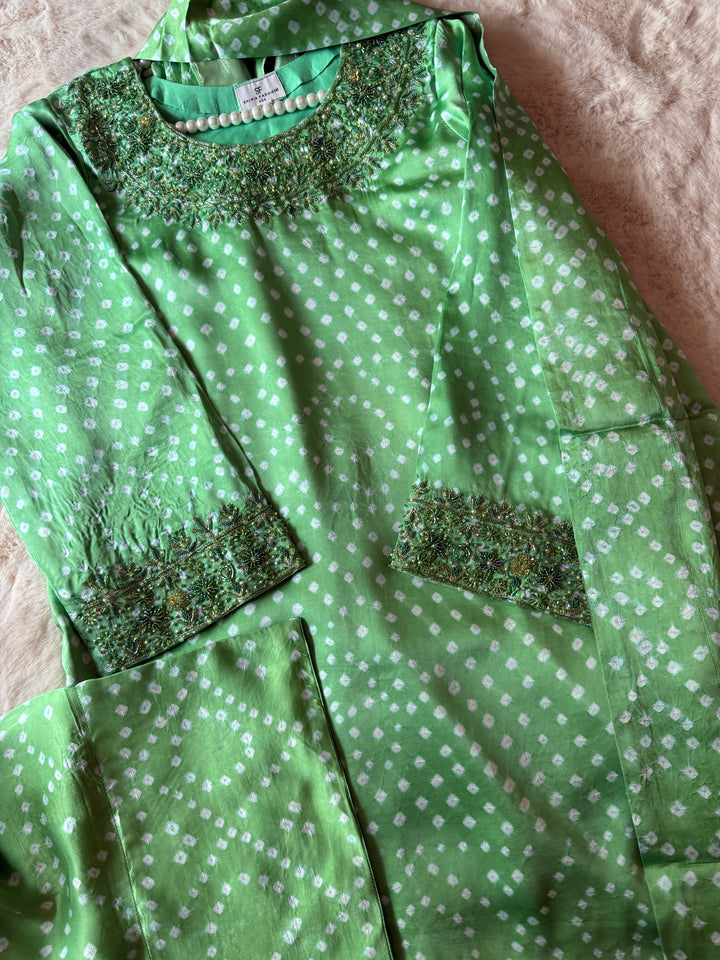 CHUNRI PURE CHARMEUSE SILK FARSHI SHALWAR FRSH03